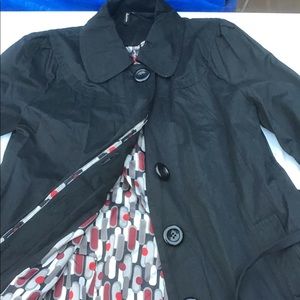 Ladies Black Coat w/ Big Buttons - Large